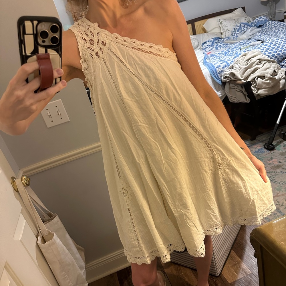 Free People Billie Battenburg One-shoulder Dress size Large - Picture 5 of 14